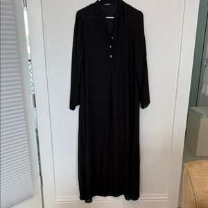 SHEIN Black Long Sleeve Maxi Dress